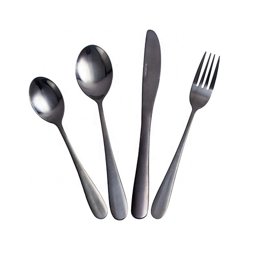 Mirror Polishing Rose Gold Flatware Black 304 Stainless Steel Metal Cutlery Set
