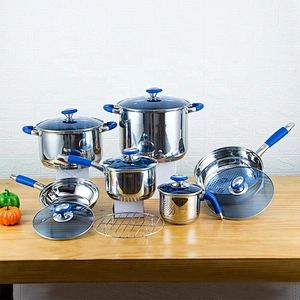 In stock hot Wholesale nonstick kitchenware 13 Pcs Stainless Steel Cookware Set