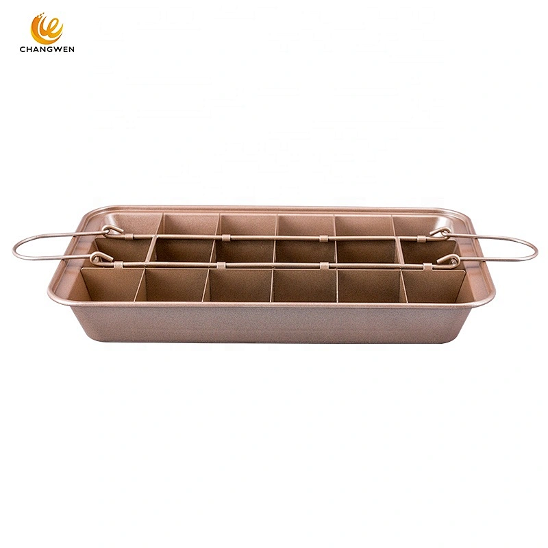 Professional Non stick carbon steel Bakeware 18 Cavity Easy Cleaning Square Lattice Cake Mold Brownie Baking Pan