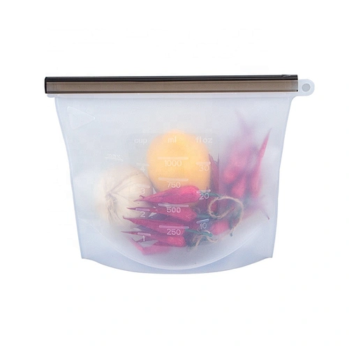 1000mL Food Grade Reusable Eco Food Storage Bulk Bags Plastic Containers Cooking Silicone Bag Sets