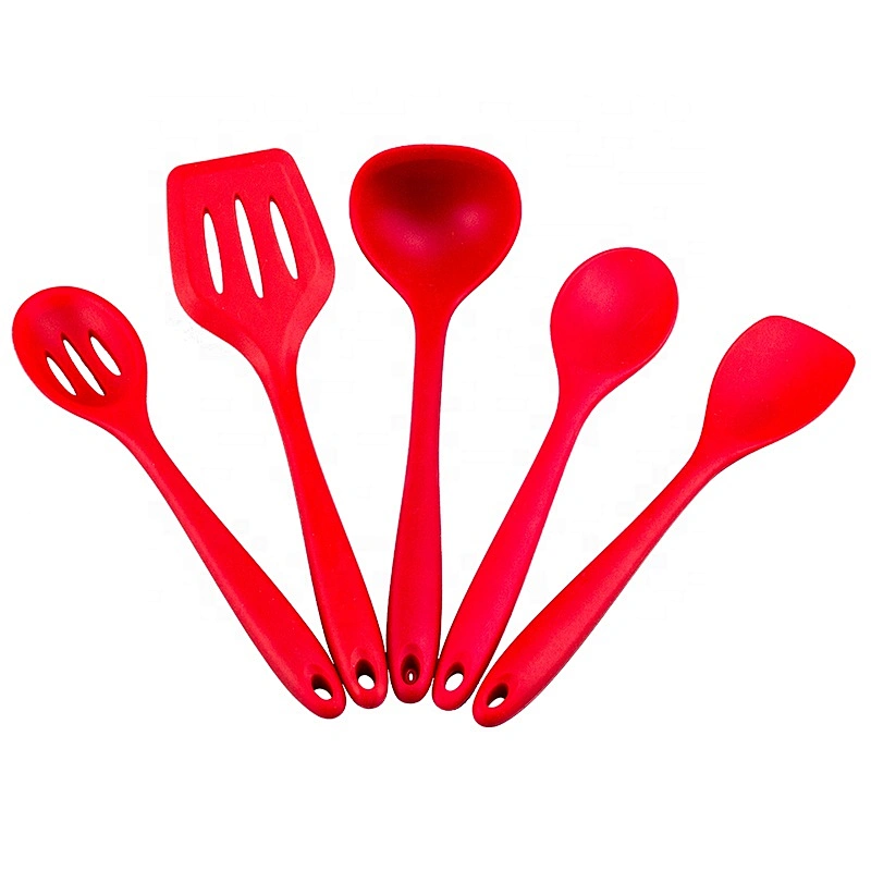 5PCS Kitchen Accessories Silicone Non-Stick Cooking Kitchen Utensil Set With Holder