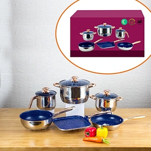 New products South America 9 pcs Stainless steel square frypan with nonstick coating