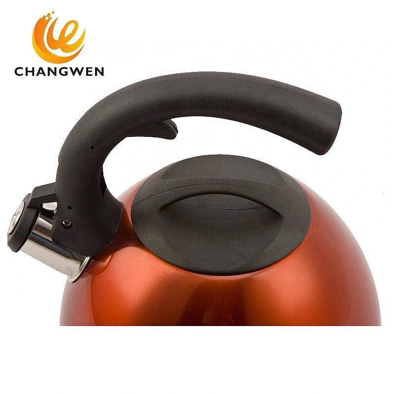 3 litre colorful commercial non-electric tea kettle teapot zinc alloy whistling kettle with silicone handle for stovetop