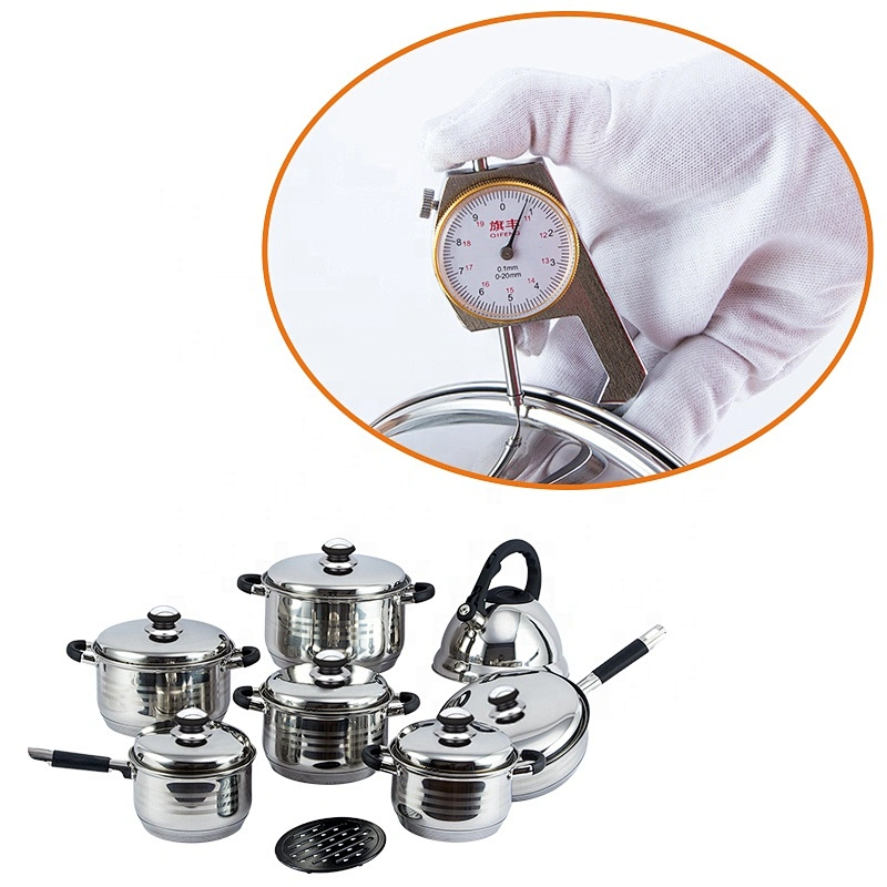 Hot Cheap 15Pcs Casserole Set Stainless Steel Hot Pot Kitchen Cookware Sets