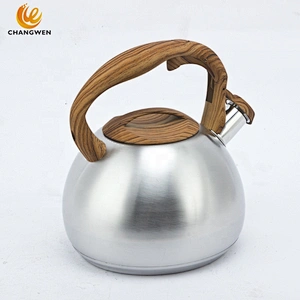 Solid color rubber paint kettle handle stainless steel whistling kettle