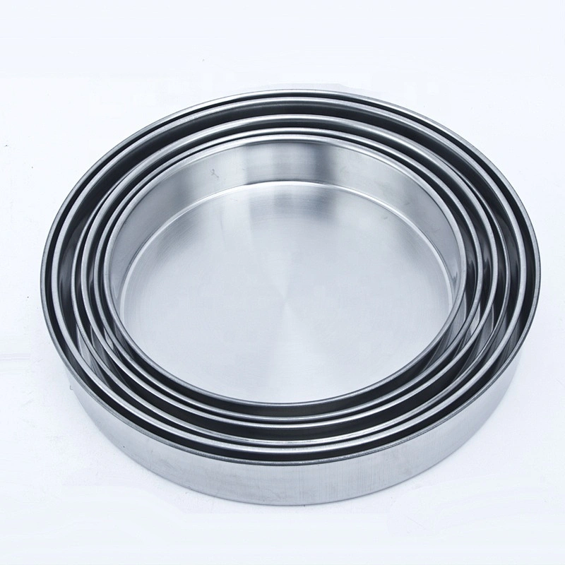 Mirror polished oven round stainless steel baking tray cake pan
