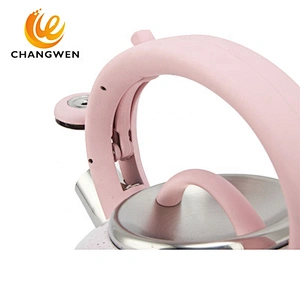 Pink teakettle stainless steel whistling tea kettle