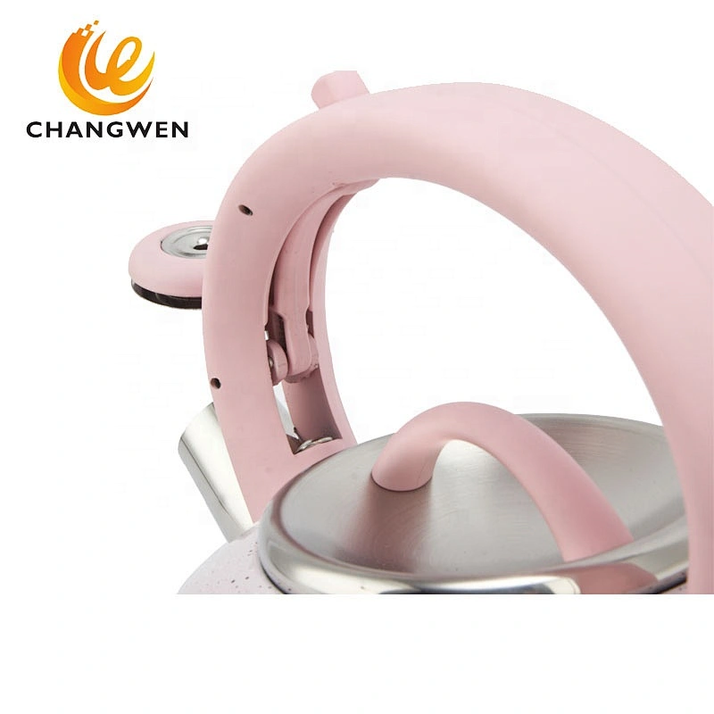 Pink teakettle stainless steel whistling tea kettle