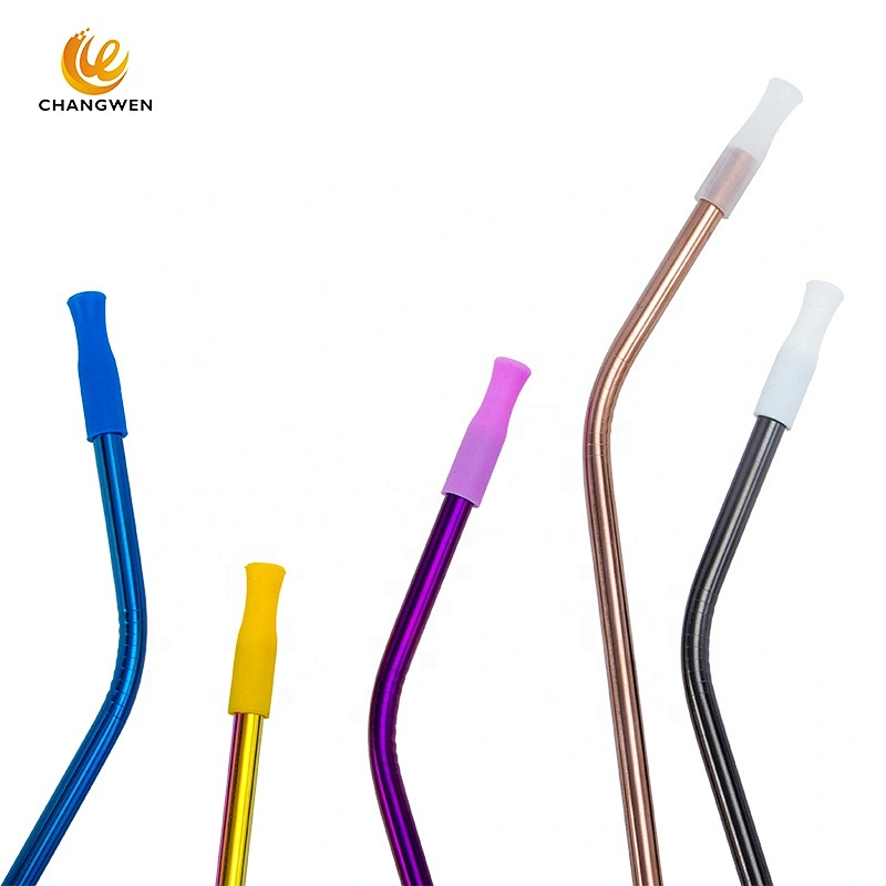 Eco-friendly Colorful Silicone Straw Tips for Stainless Steel Metal Drinking Straws