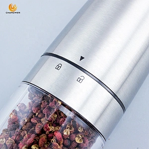 Amazon Hot sale Battery Operated Electric Salt and Pepper Grinder Pepper Mill with Blue LED Light