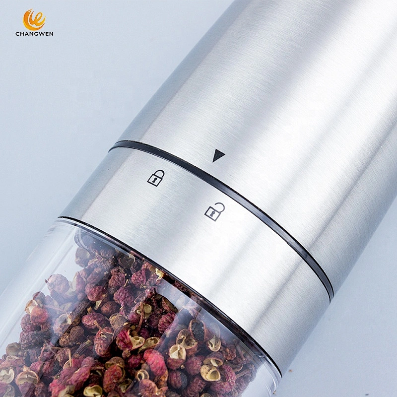 Amazon Hot sale Battery Operated Electric Salt and Pepper Grinder Pepper Mill with Blue LED Light