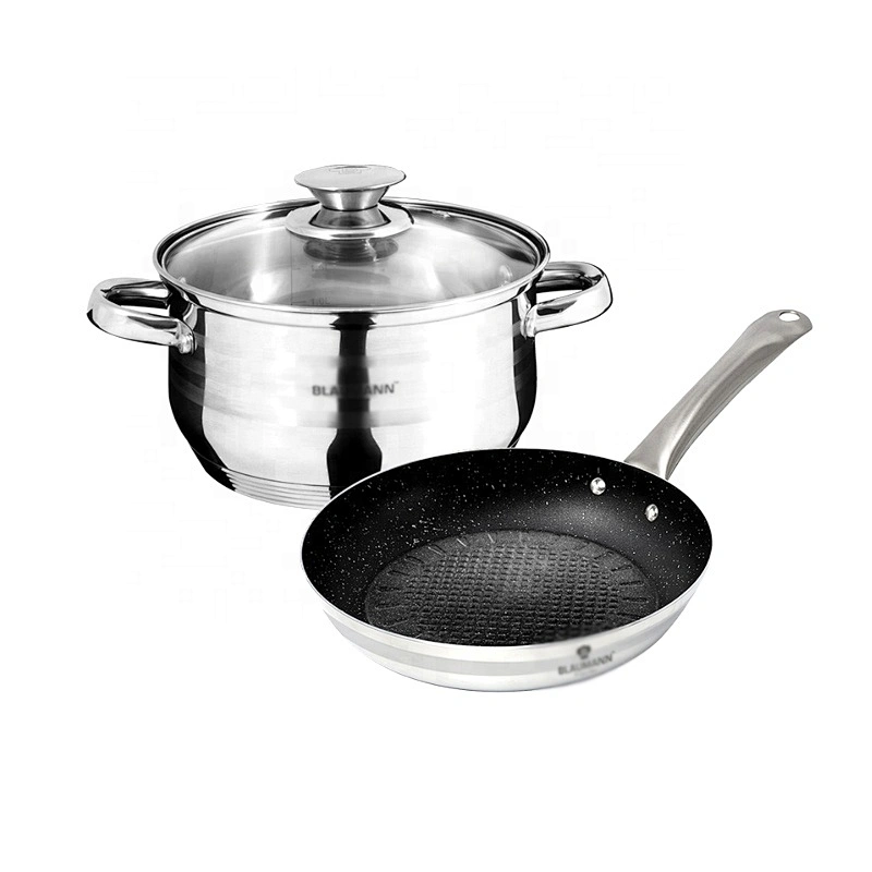 Stainless Steel Nonstick cookware Fry Pan with Nonstick Coating Capsule Bottom for East Europe