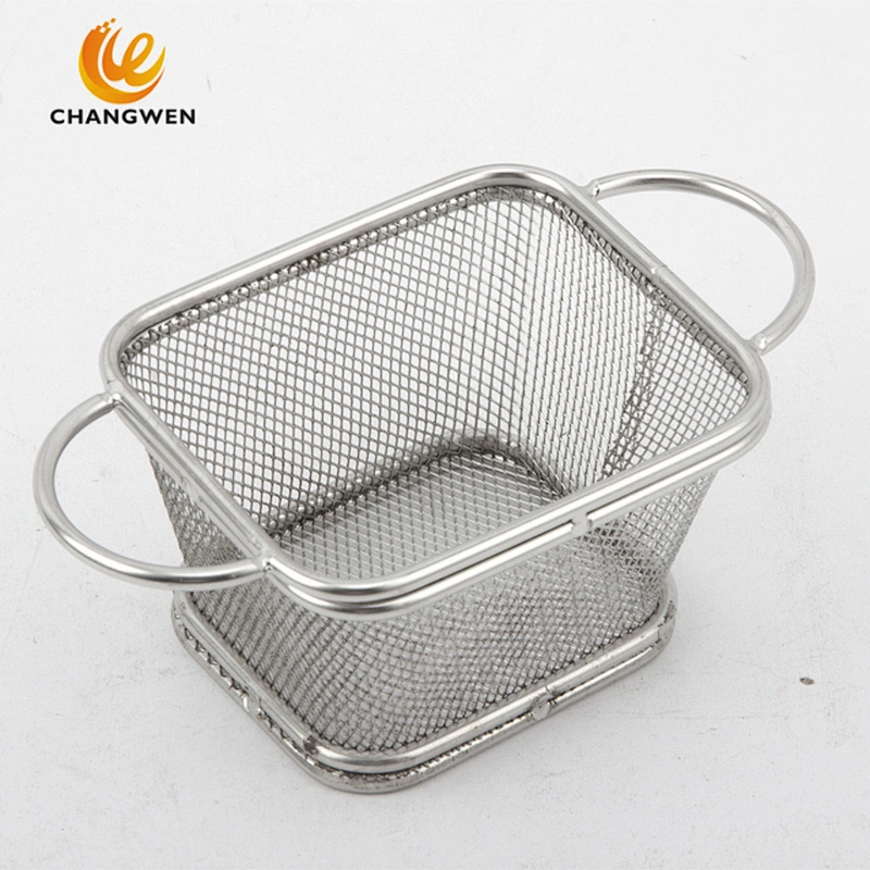 Strainer Kitchen Accessories Rectangle Wire Mesh Deep Fryer Kitchen Stainless Steel Fryer Basket