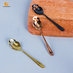 High quality 304 Stainless Steel Tableware Coffee Scoop Ice Cream Candy Tea Spoon