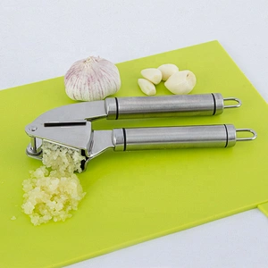 New high quality garlic press stainless steel garlic crusher metal manual garlic presser for kitchen