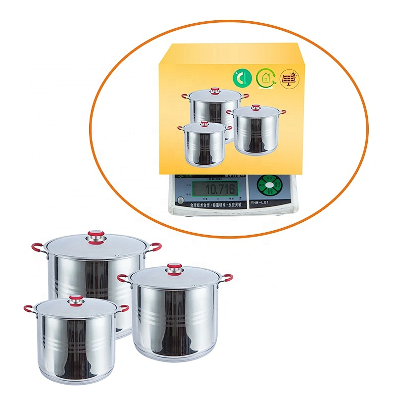 Kitchen chef 6 pcs big size casserole set Stainless Steel Stock Pot Cookware