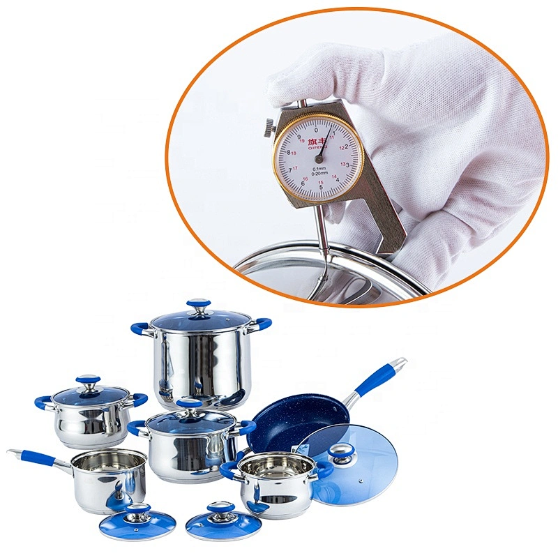 12pcs stainless steel cookware set with ceramic non-stick coating cookware sets kitchen