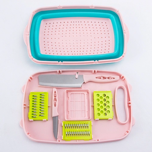 Amazon creative kitchen multi purpose cutting board collapsible fruit vegetable Silicone Basket set