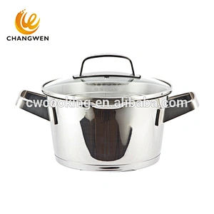 Classic 6pcs 8pcs 10pcs 12pcs Capsule bottom Satin Polish cooking pot set surgical steel cookware with metal lid