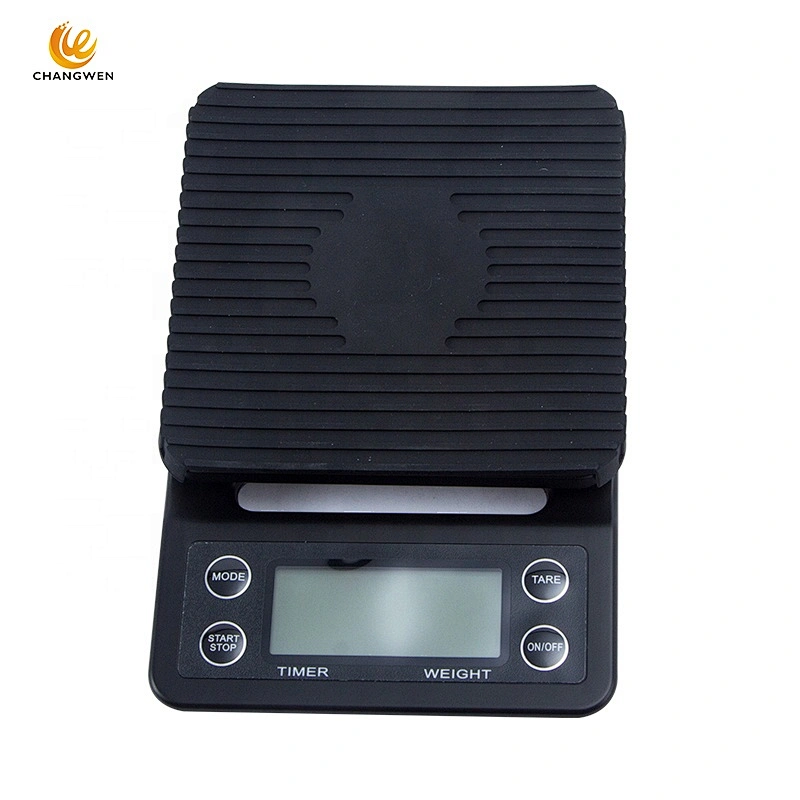 LCD Display Anti-slip silicone pad food weighing Scale 3kg Household Kitchen Weighing Electronic Coffee Timer Scale