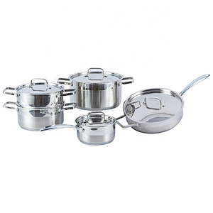 European cookware set 304 stainless steel casserole cooking pot sauce pan fry pans