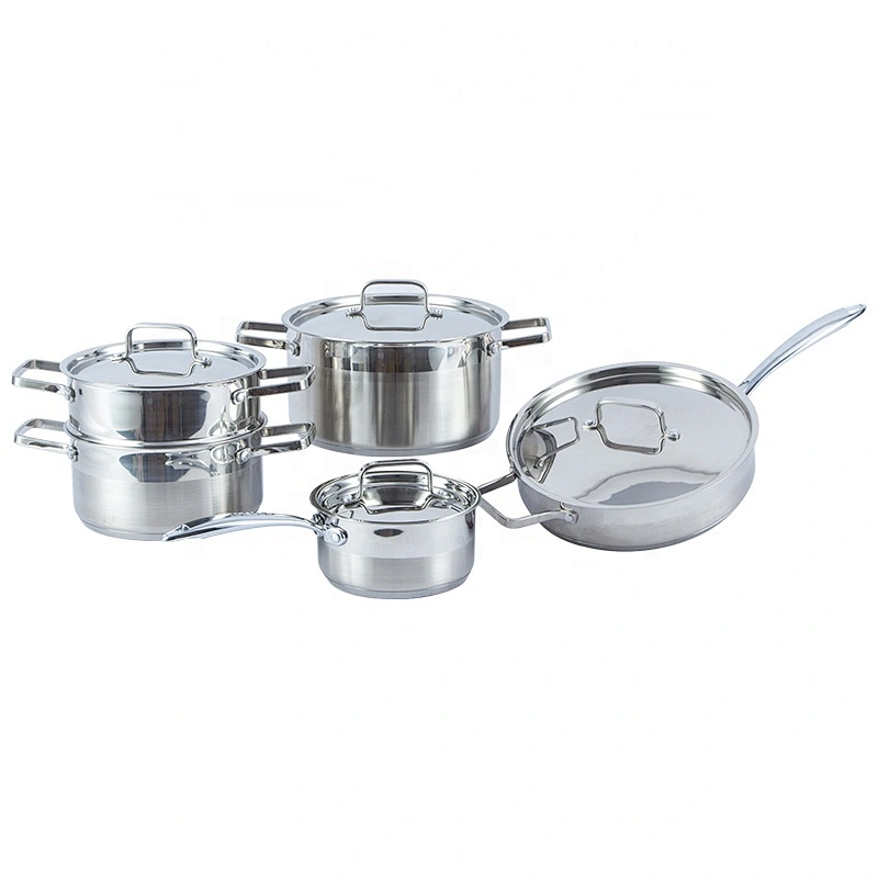 European cookware set 304 stainless steel casserole cooking pot sauce pan fry pans