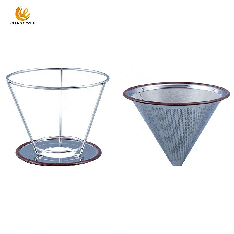 Hot Sale Reusable Cone Paperless Coffee Dripper Stainless Steel Portable Coffee Filter Maker