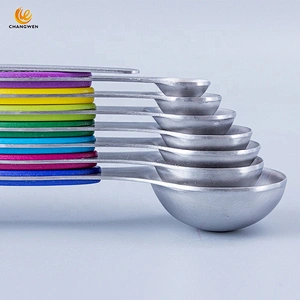 Wholesale kitchen tools Mini Style 7pcs colorful 2 in 1 Stainless Steel Measuring Spoon Set