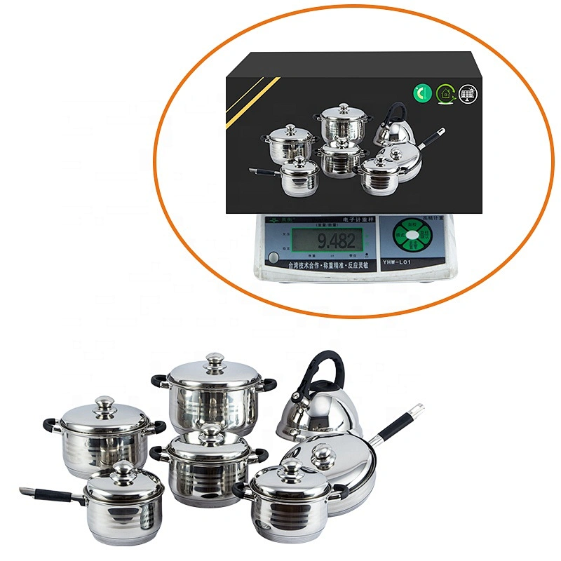 14pcs silicone cookware handles cooking pot and pan set cookware kit cookware sets with SS tea kettle for kitchen