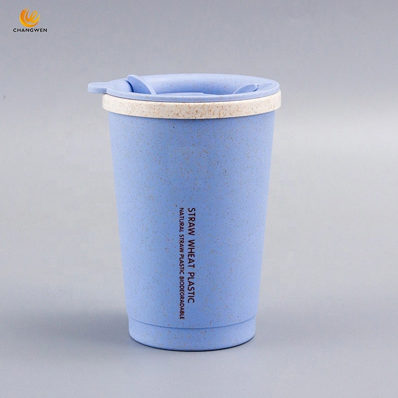 wholesale ECO-friendly Portable small reusable leak-proof travel wheat straw coffee cup