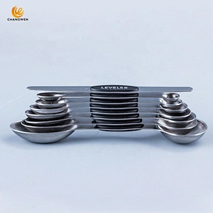 Kitchen Accessories 8pcs stainless steel double head measuring spoon set with magnets handle