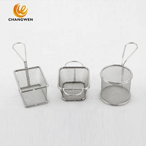 Strainer Kitchen Accessories Rectangle Wire Mesh Deep Fryer Kitchen Stainless Steel Fryer Basket