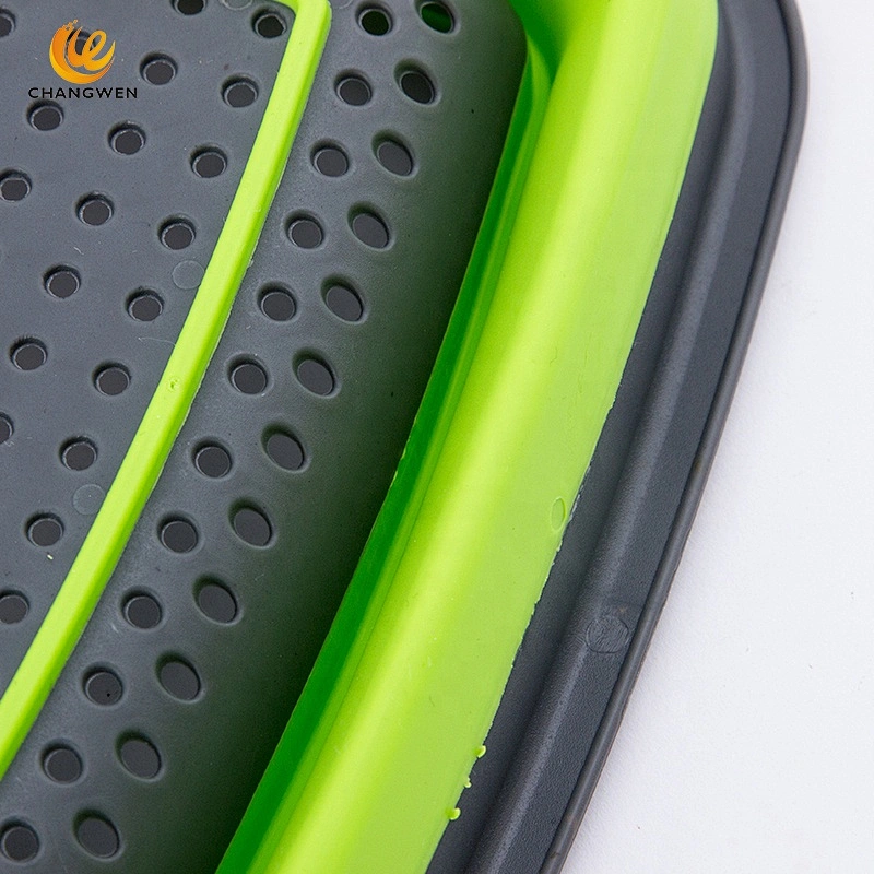 2 sizes Square Foldable Silicone Filter Water Basket Fruit Vegetable Water Draining Basket