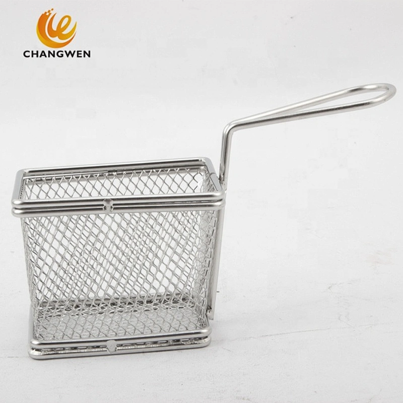 Strainer Kitchen Accessories Rectangle Wire Mesh Deep Fryer Kitchen Stainless Steel Fryer Basket