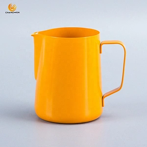 Hot Selling 400/600/900ml Stainless Steel Milk Frothing Pitcher Non Stick Coating Milk Jug Cup