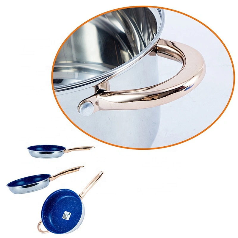 In stock 3pcs non-stick cookware pot set stainless steel fry pan sets