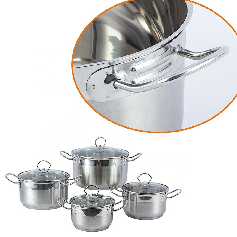 Factory price kitchen ware Classic deluxe cookware G shape glass lid aluminum cookware set