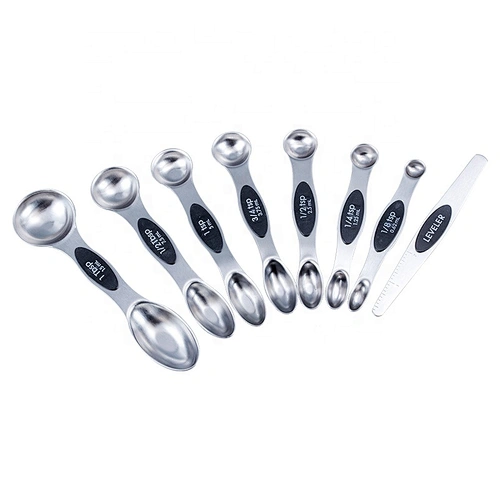 Kitchen Accessories 8pcs stainless steel double head measuring spoon set with magnets handle