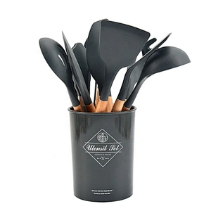 Best gadget kitchen cooking tools camping 11 pieces silicone handle kitchen utensil set