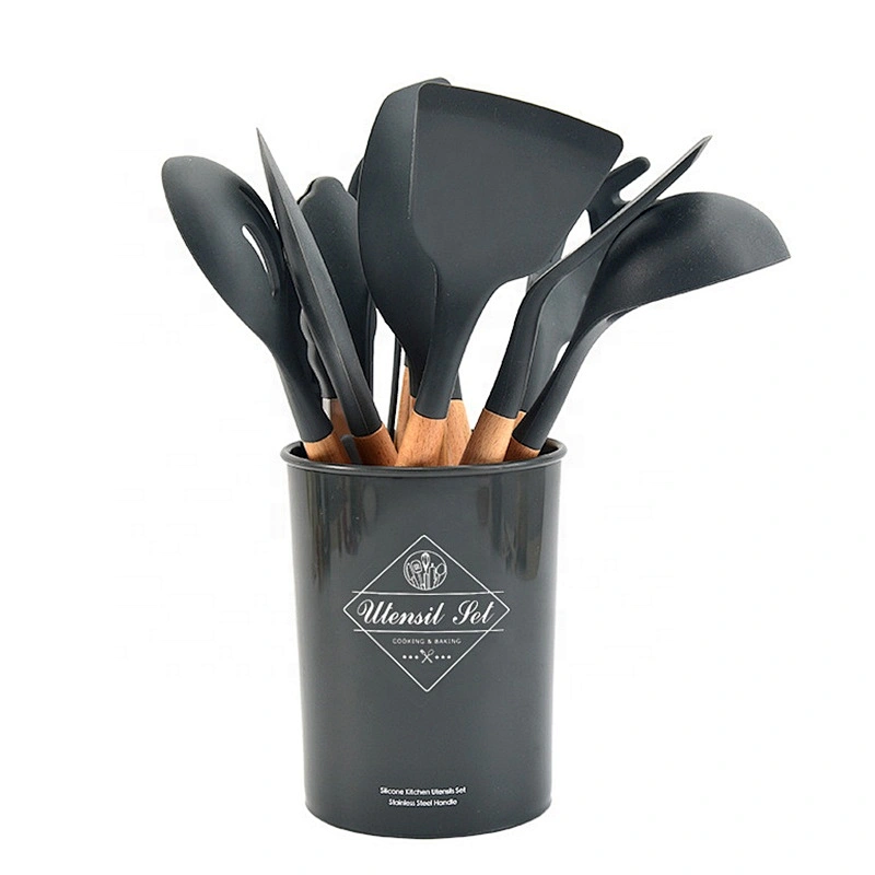 Best gadget kitchen cooking tools camping 11 pieces silicone handle kitchen utensil set