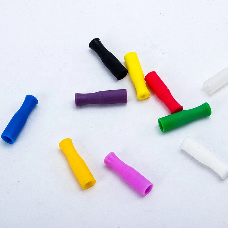 Eco-friendly Colorful Silicone Straw Tips for Stainless Steel Metal Drinking Straws