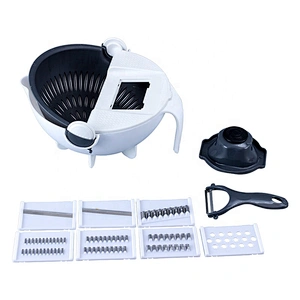 9 in 1 Multifunction Magic Rotate Vegetable Slicer Portable Chopper Grater Vegetable Cutter with Drain Basket