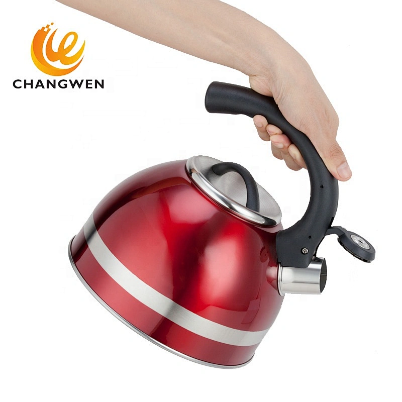 3L colorful print kettle stainless steel for hotel with blue paint