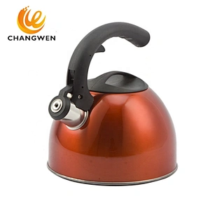 3 litre colorful commercial non-electric tea kettle teapot zinc alloy whistling kettle with silicone handle for stovetop