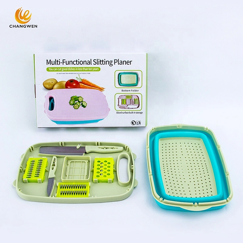 Amazon creative kitchen multi purpose cutting board collapsible fruit vegetable Silicone Basket set