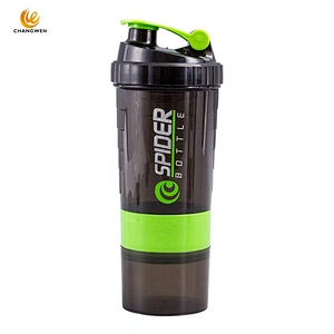 Wholesale Customized 500ML Three-layer drink water bottle plastic water bottles protein shaker bottle