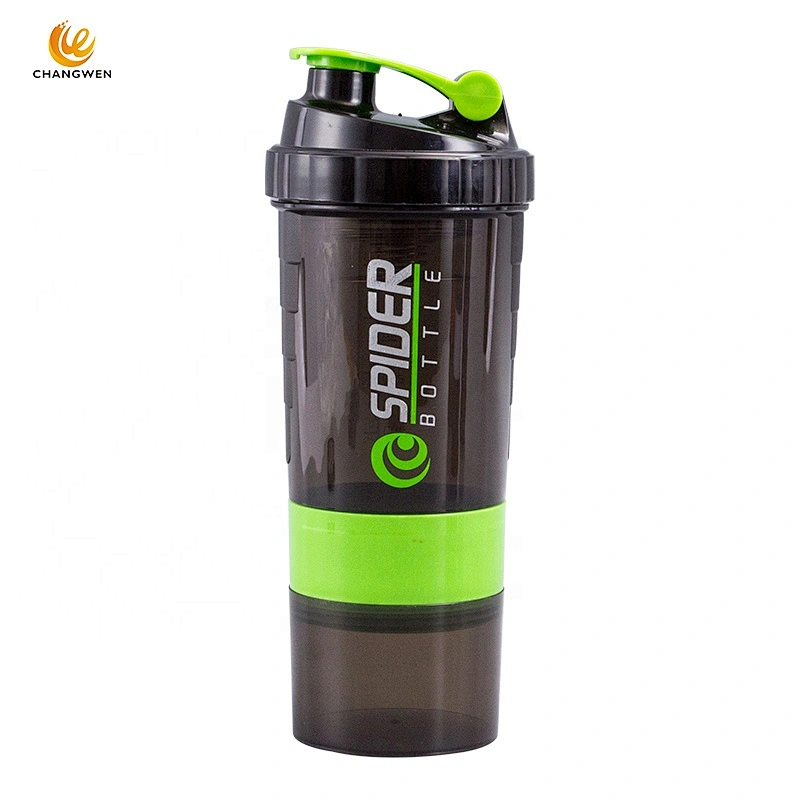 Wholesale Customized 500ML Three-layer drink water bottle plastic water bottles protein shaker bottle