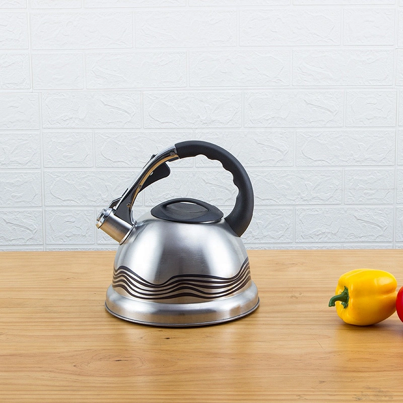 3L Stainless Steel Non Electric Teapot, Induction kettle with black bakelite handle