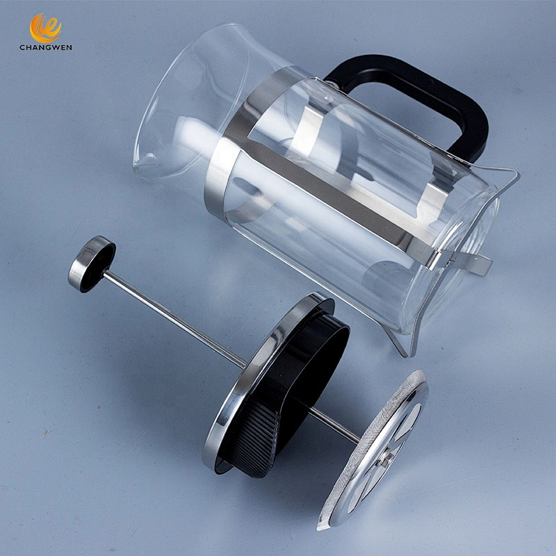 Hot Sale Food Grade Heat Resistant 1000ml Glass Stainless Steel Filtering French Coffee Press