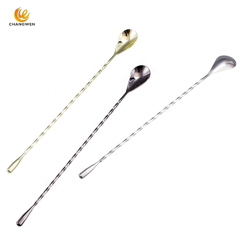 High Quality Colorful long handle Bar Stirrer Spoon Stainless Steel Cocktail Barspoon